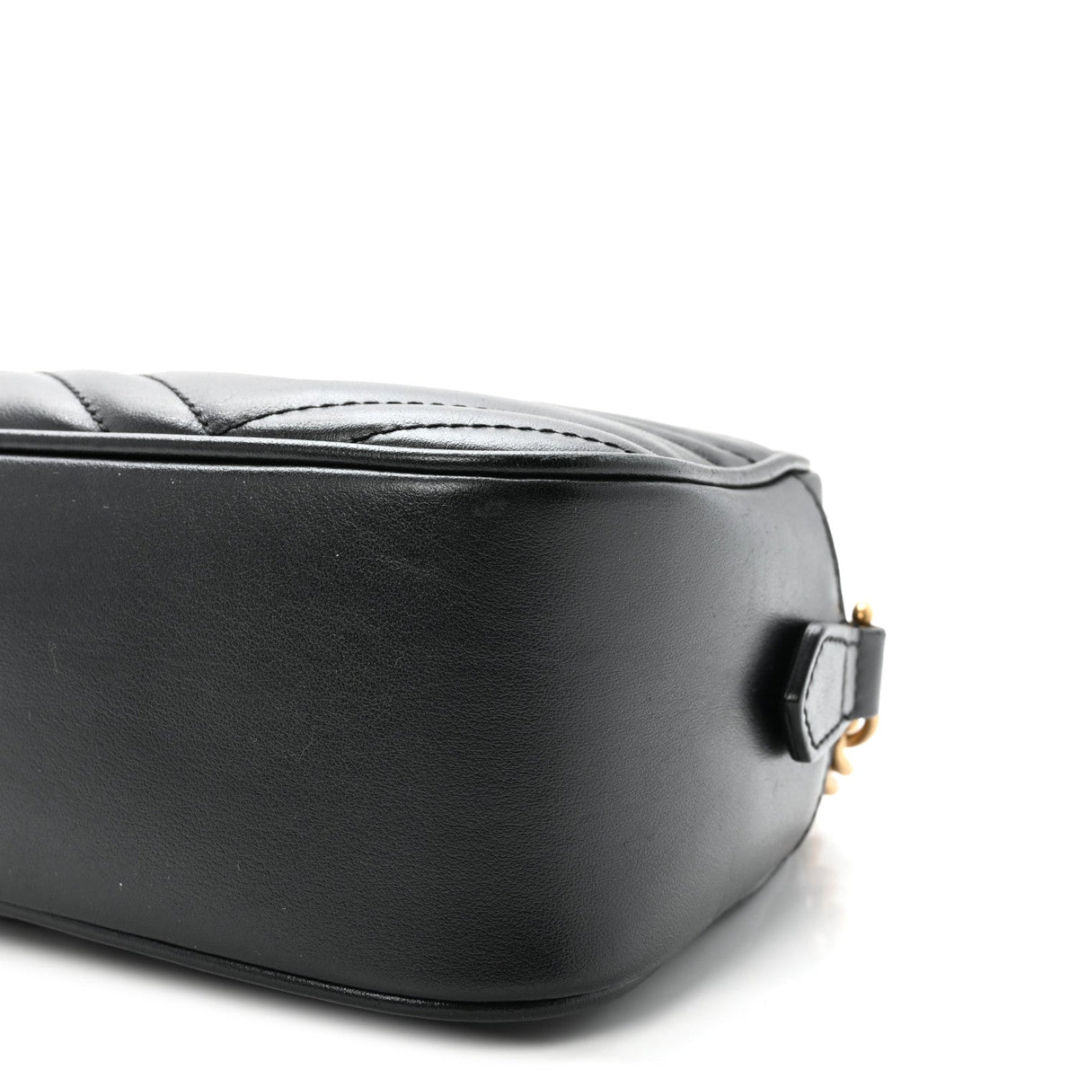 Calfskin Matelasse Small GG Marmont Chain Shoulder Bag Black