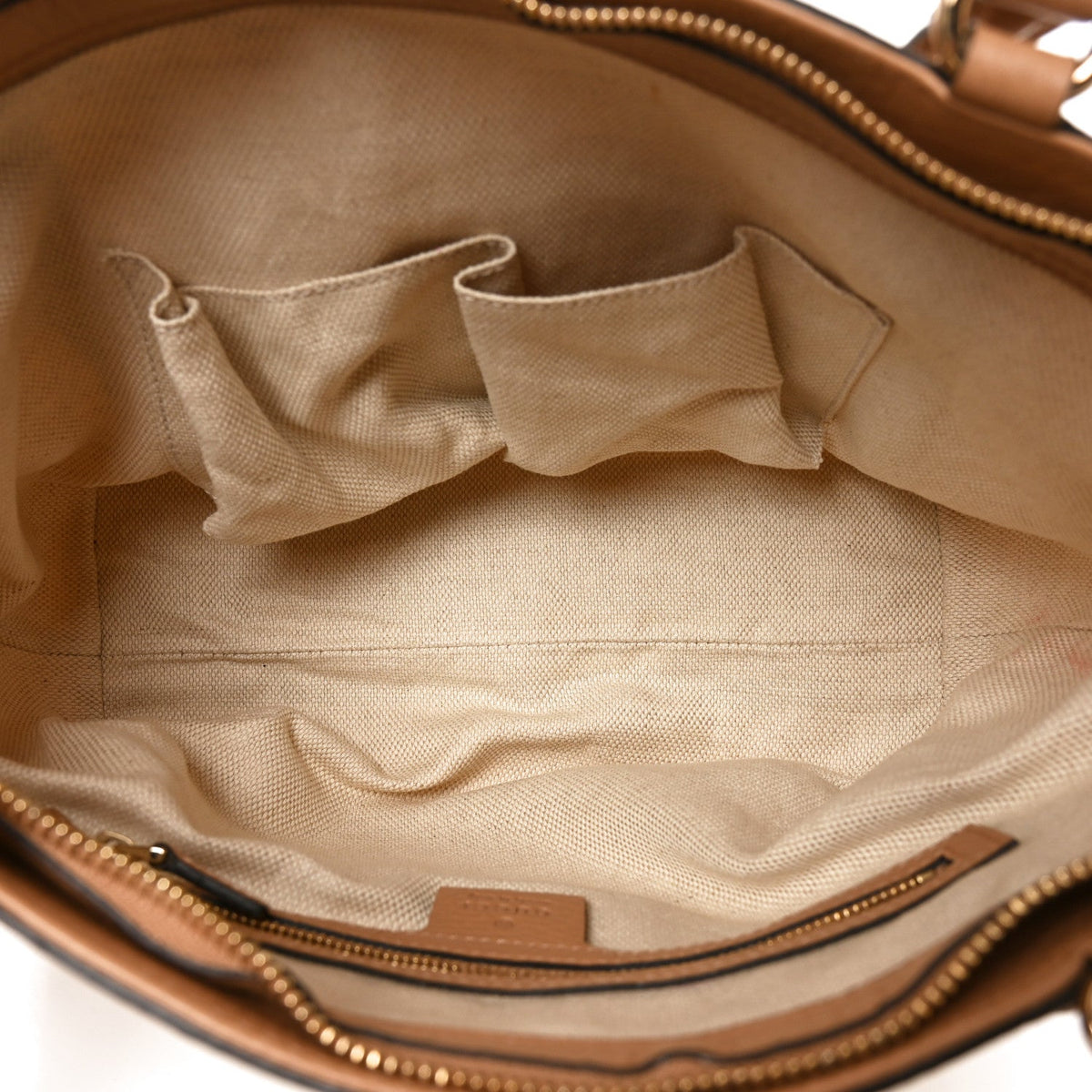 Linen Canvas Pebbled Calfskin Small Soho Top Handle Bag White Camelia