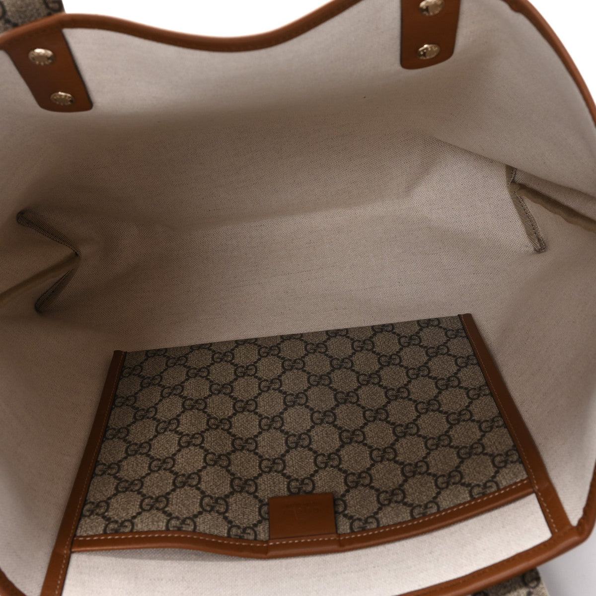 GG Plus Monogram Medium Signature Web Loop Tote Light Brown