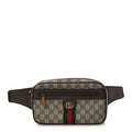Soft GG Supreme Monogram Medium Ophidia Belt Bag  Dark Brown