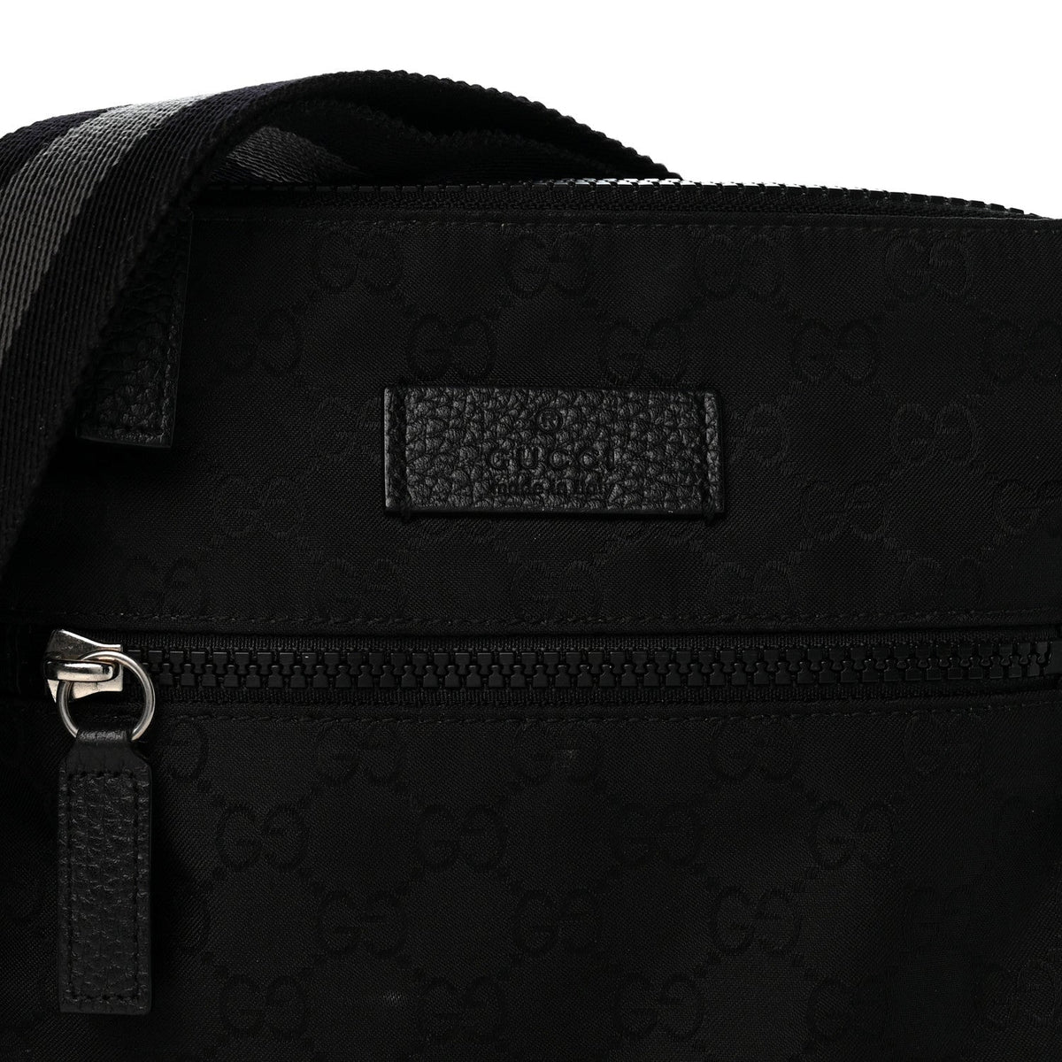 Nylon Monogram Mini Flat Messenger Bag Black