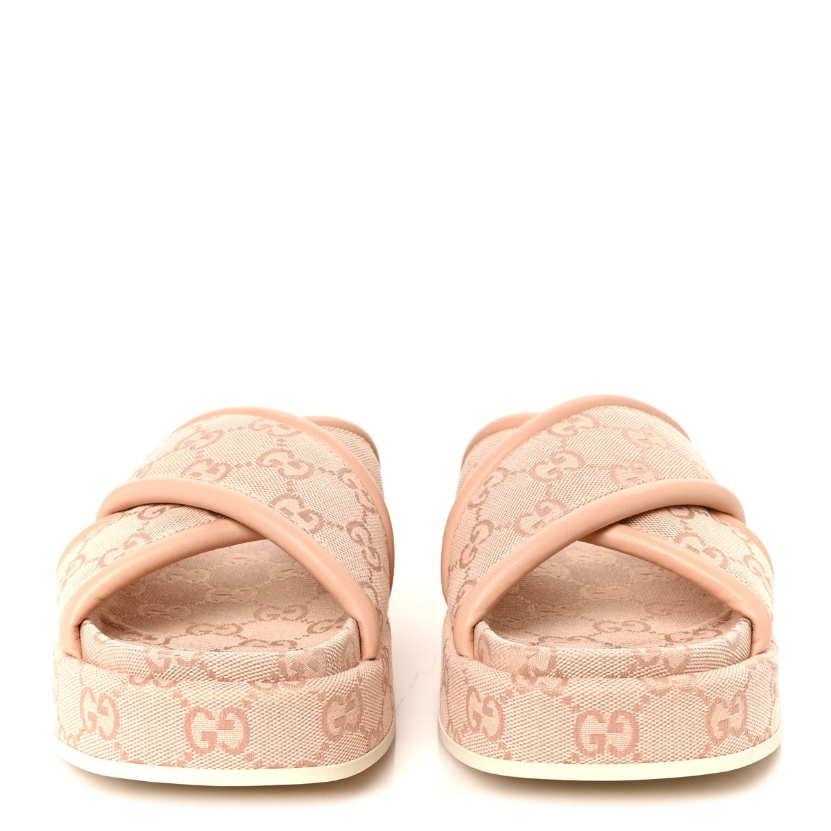 Monogram GG Calfskin Angelina Platform 55mm Slide Sandals 37 Light Pink