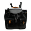 Calfskin Bamboo Backpack Black
