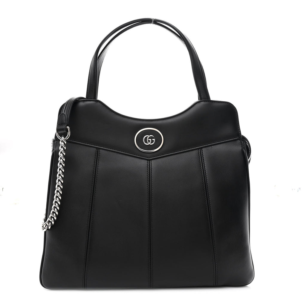 Calfskin Petite GG Medium Tote Bag Black