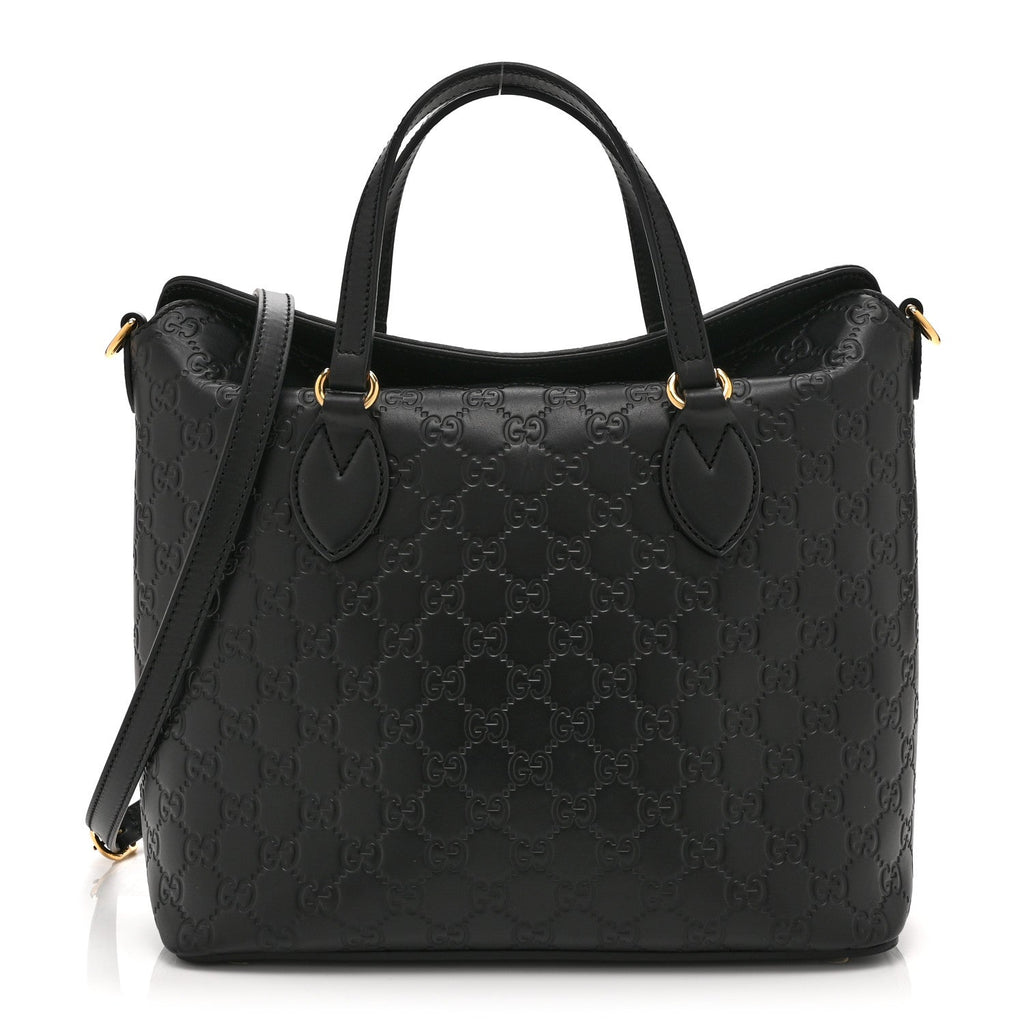 Guccissima Linea A Foldover Tote Black