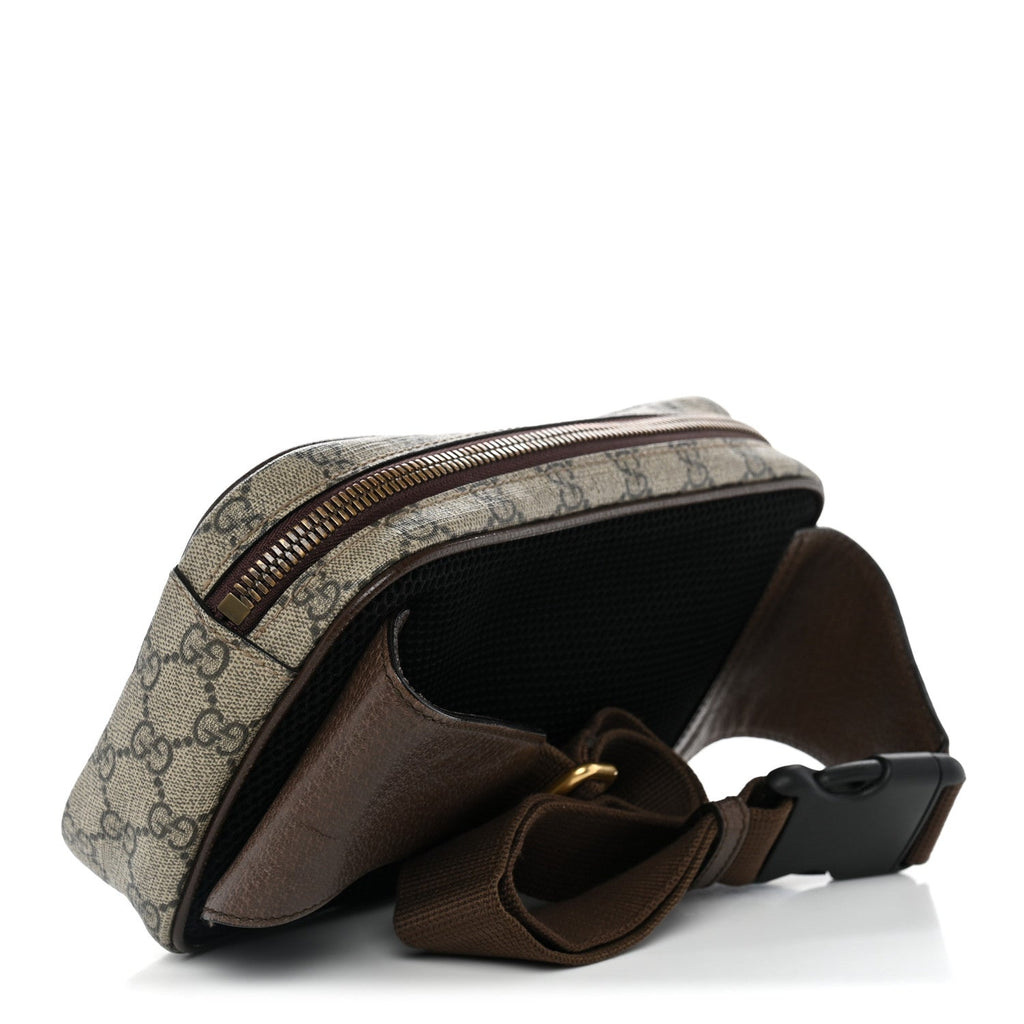 Soft GG Supreme Monogram Medium Ophidia Belt Bag Dark Brown