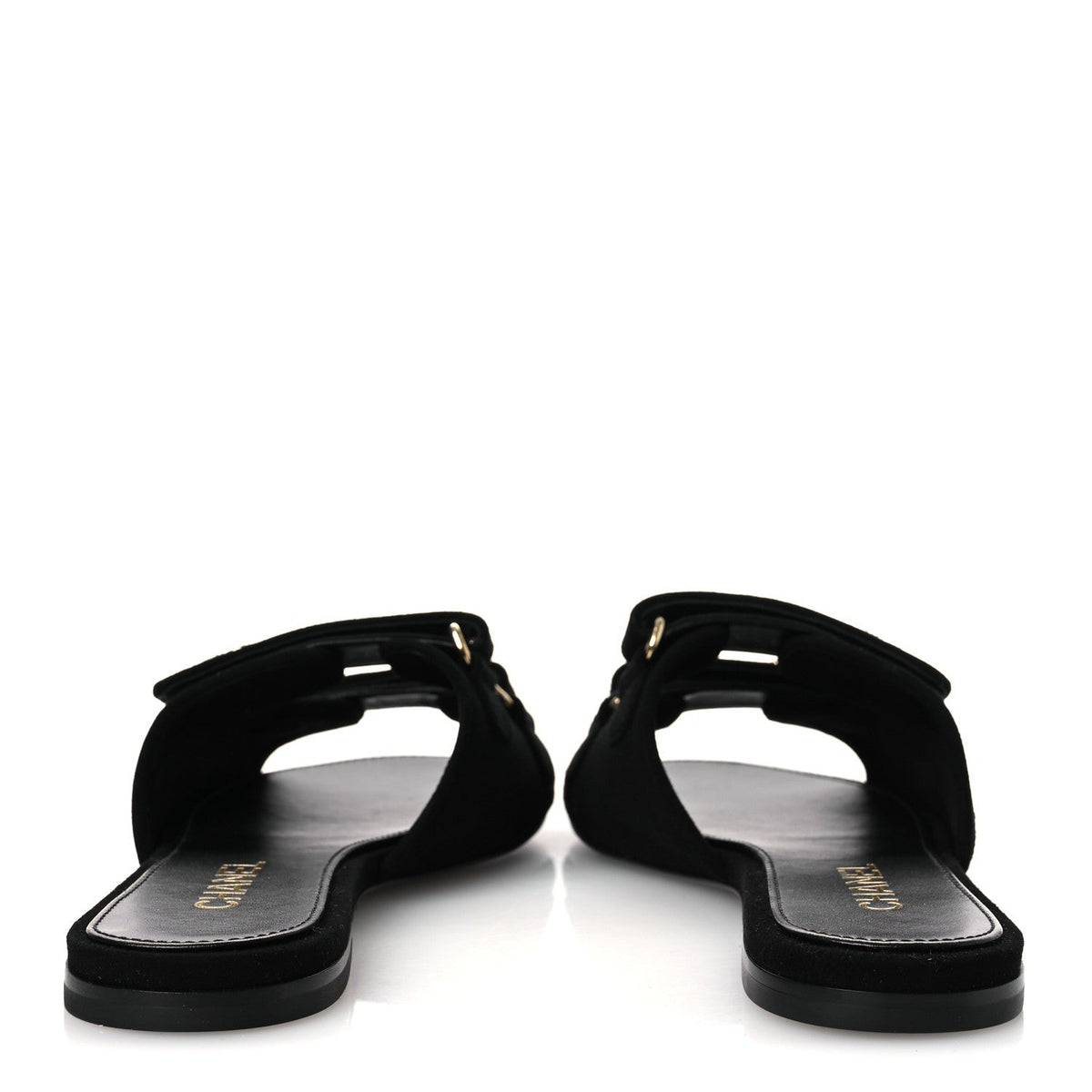 Suede Kidskin Velcro Crystal CC Mules 38.5 Black 39.5 Black