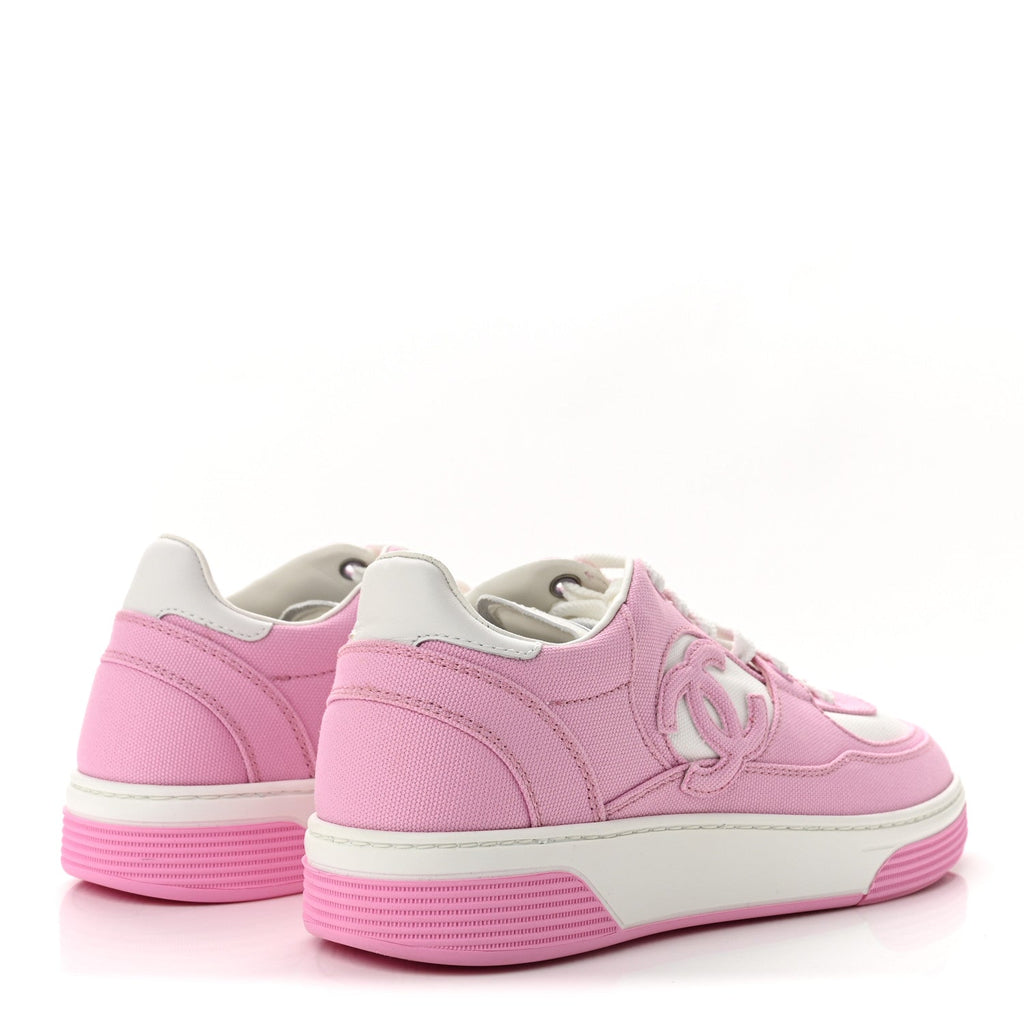 Cotton Sneakers 37.5 Pink White