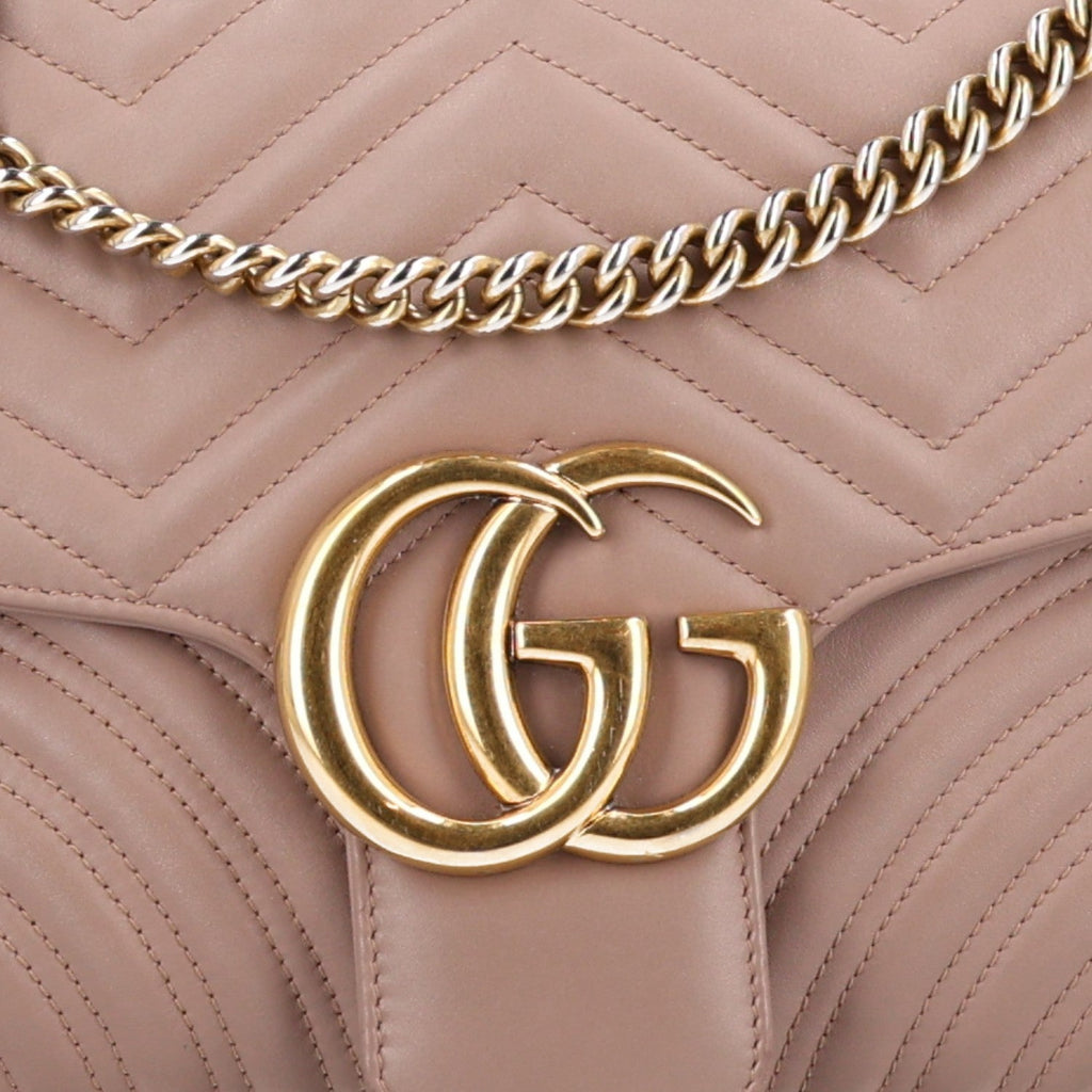 Calfskin Matelasse Medium GG Marmont Shoulder Bag Porcelain Rose