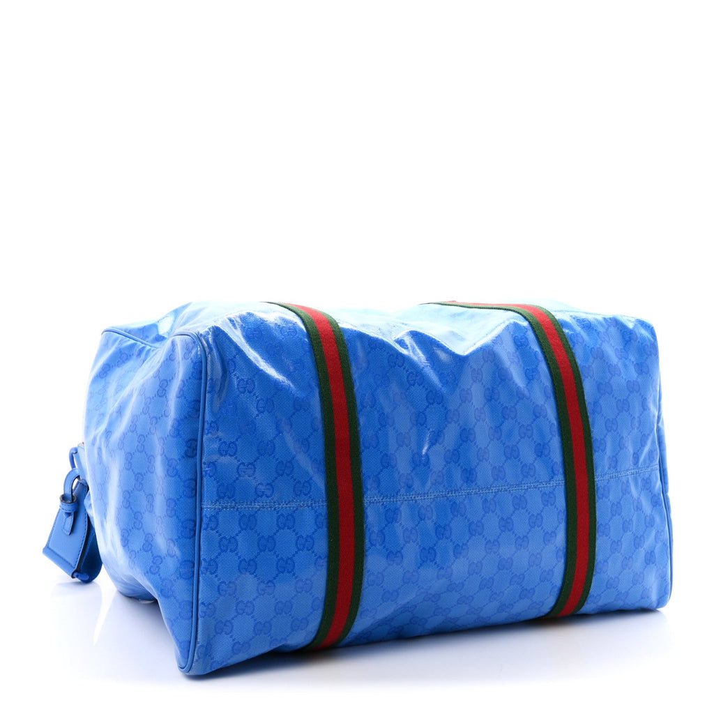 Crystal Monogram Web Medium Duffle Bag Blue