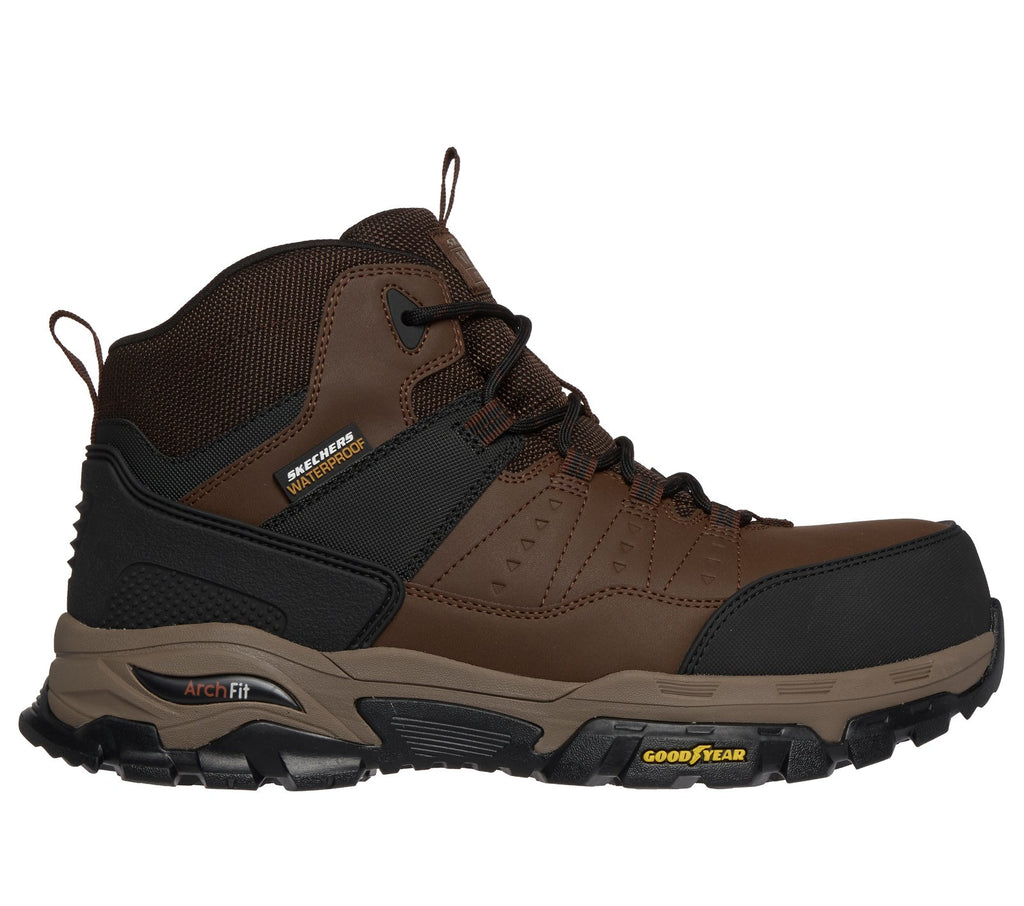 Work Waterproof: Arch Fit Tarver CT, BROWN / BLACK