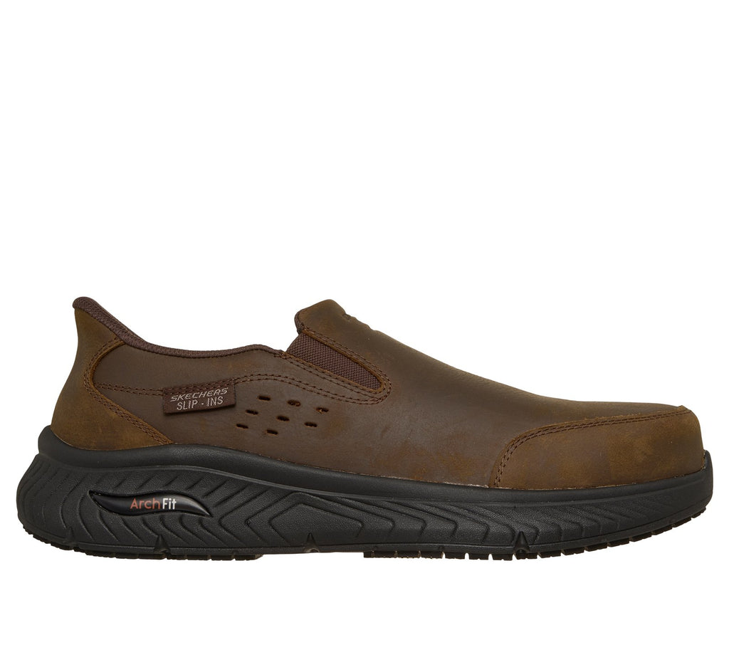 Skechers Slip-ins Work Slip-Resistant: Arch Fit Crosser, BROWN