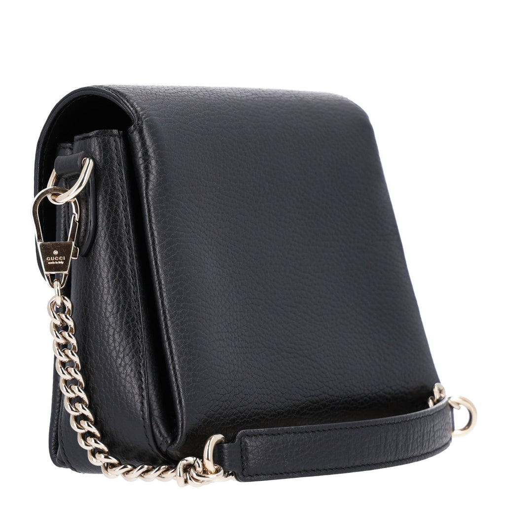 Dollar Calfskin Interlocking G Crossbody Bag Black