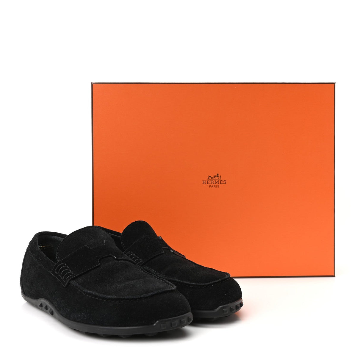 Suede Calfskin Womens Lazy Loafers 38.5 Black