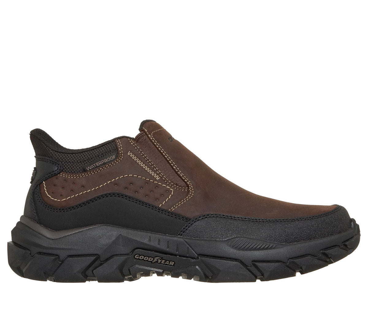 Skechers Slip-ins Waterproof Relaxed Fit: Santoro - Rayder, CHOCOLATE / BLACK