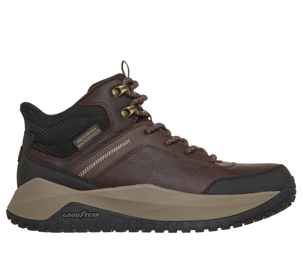 Skechers Slip-ins Waterproof Relaxed Fit: Badger - Hayward, RED / BROWN
