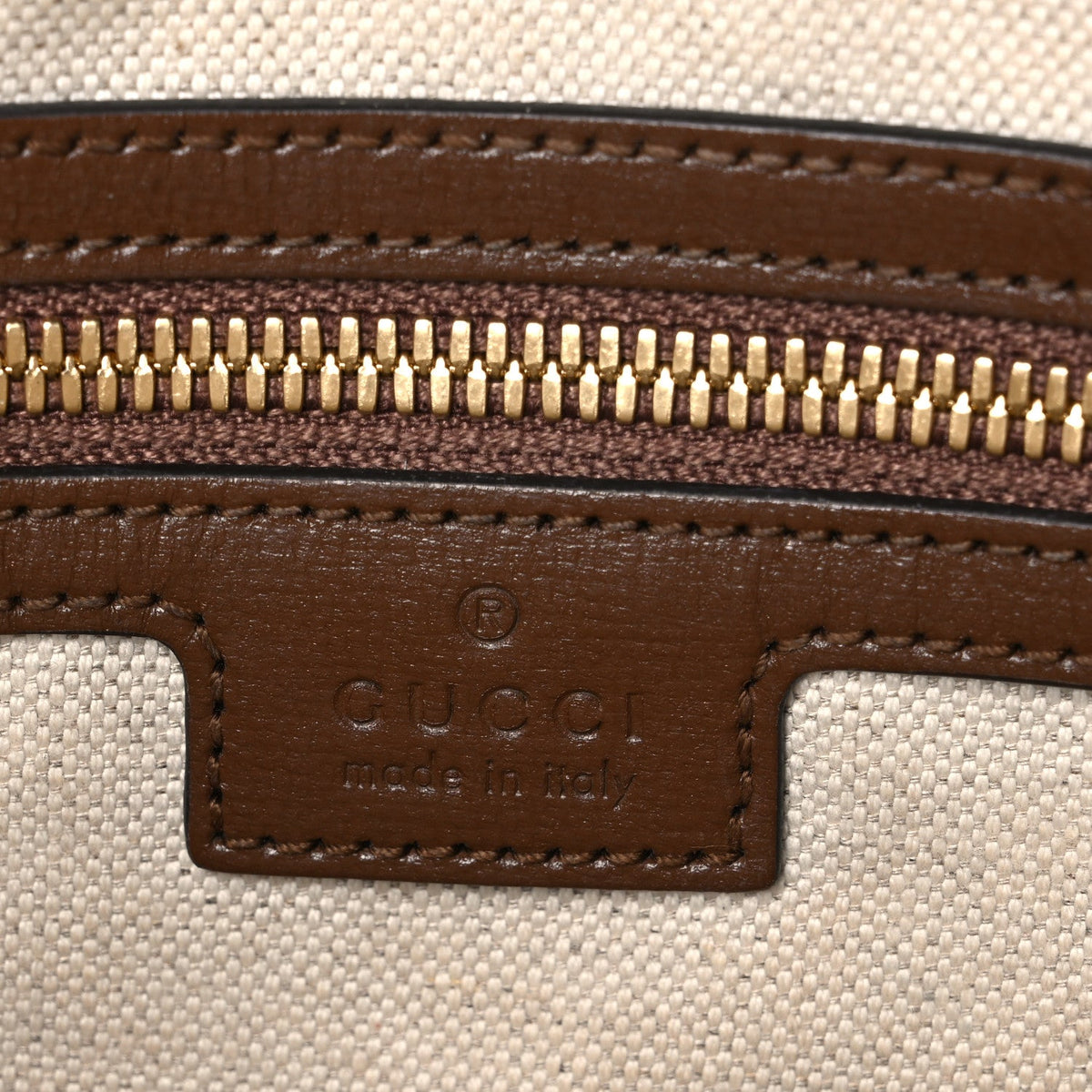 GG Supreme Monogram Azalea Calfskin Retro Interlocking G Wristlet Messenger Bag Beige Ebony Brown Sugar