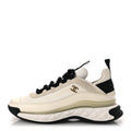 Velvet Calfskin Mixed Fibers CC Sneakers 40 Ivory Black