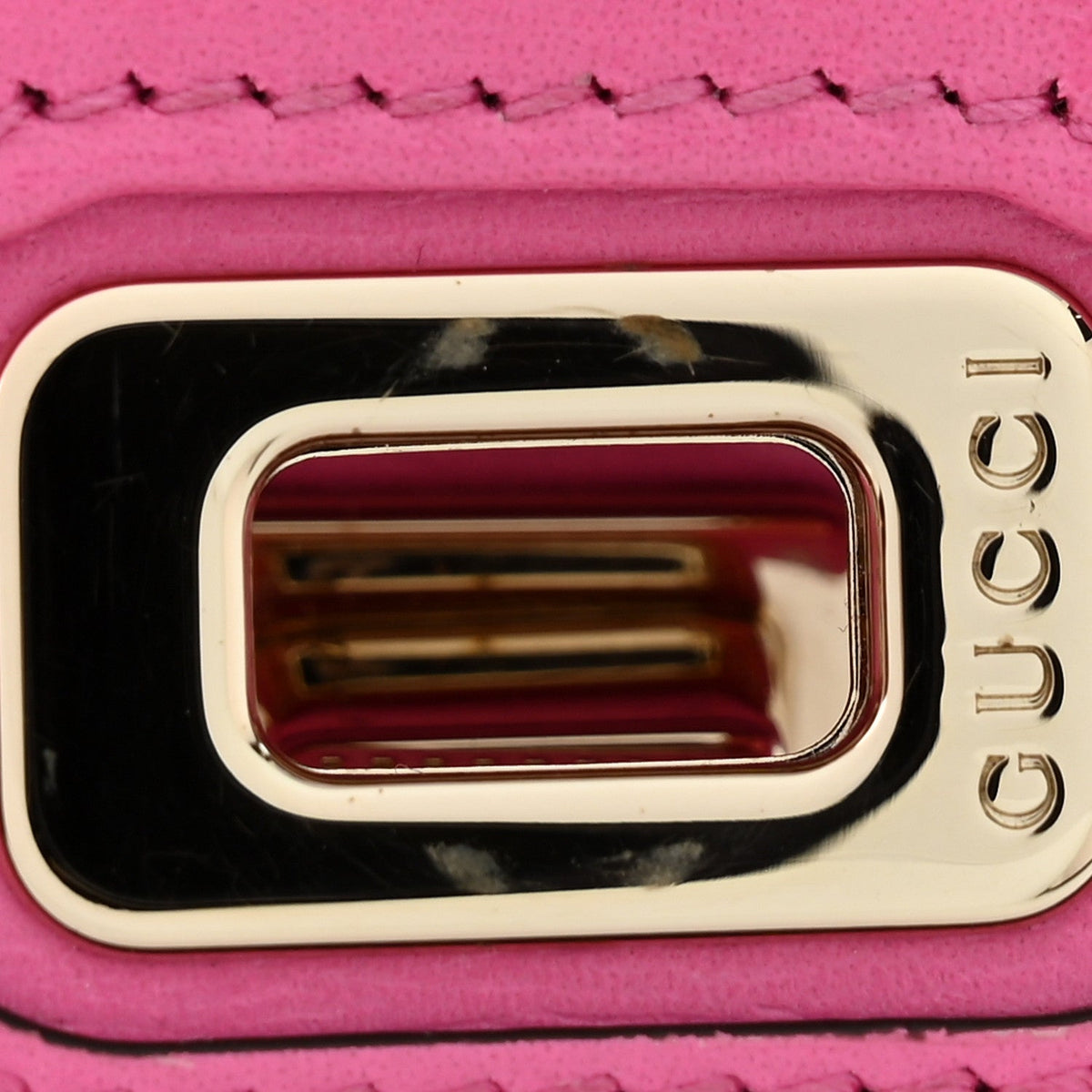 GG Monogram Scratch Lux Calfskin Mini Luce Shoulder Bag Rose Dark Blossom