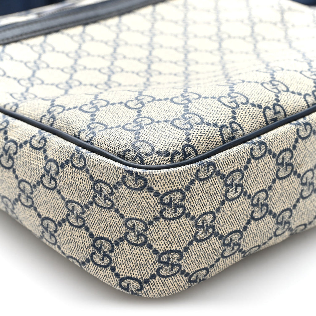 GG Plus Monogram Selleria Calfskin Medium Messenger Bag Beige Blue