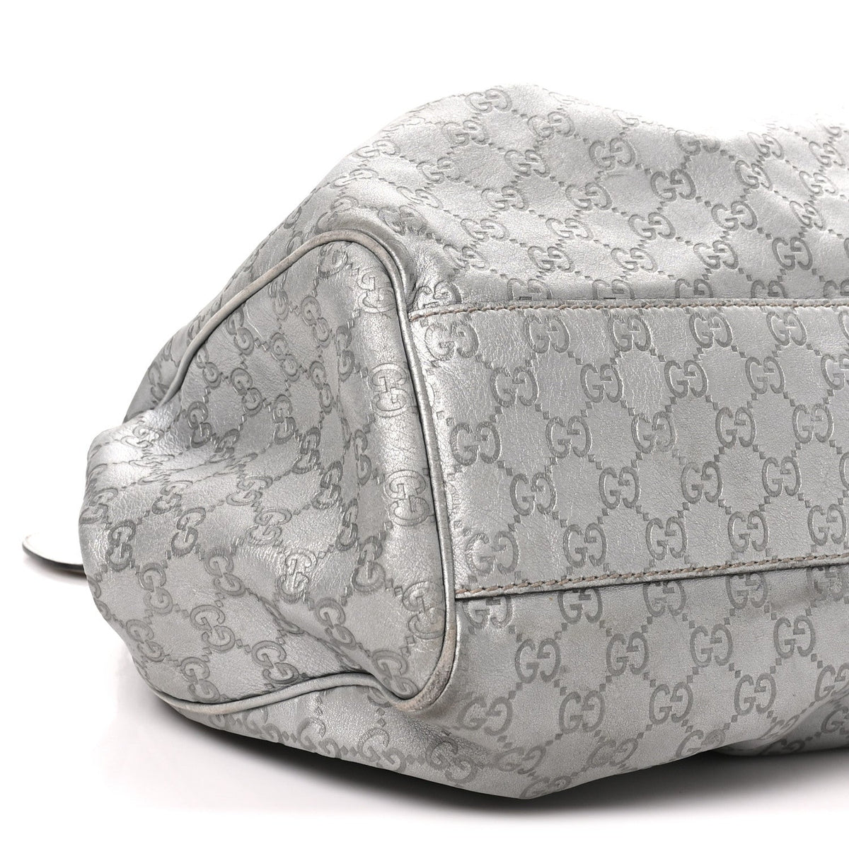 Guccissima Large Sukey Tote Silver