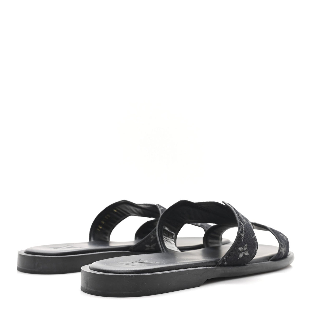 Monogram Denim Mens LV Oasis Mules 8.5 Black