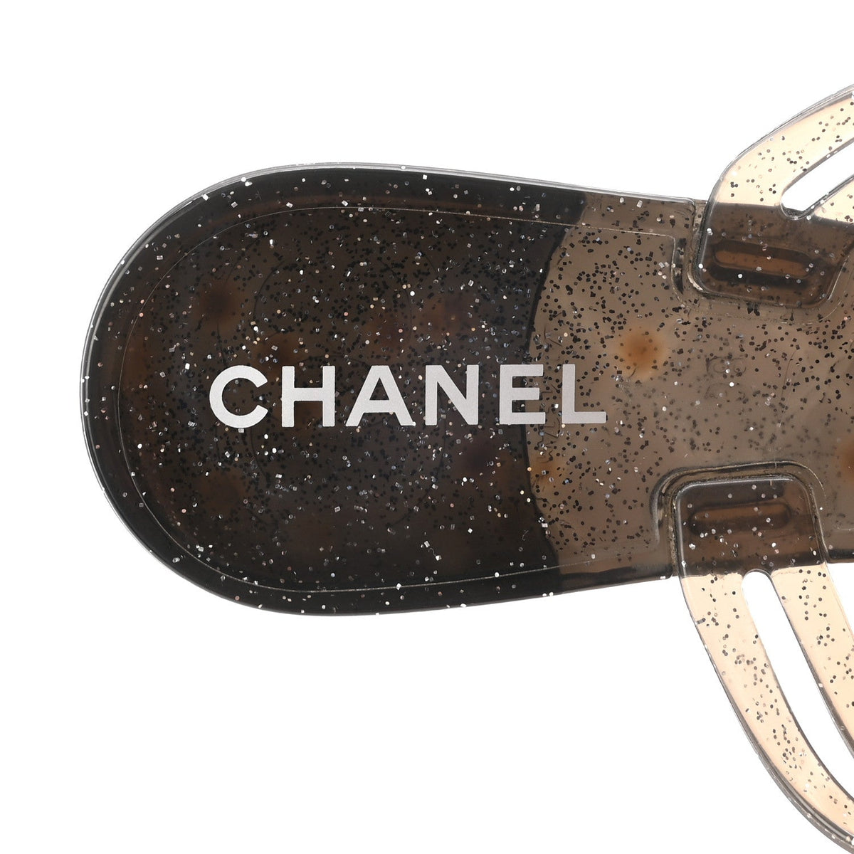 Jelly Quilted Camellia Thong Sandals 38 Black