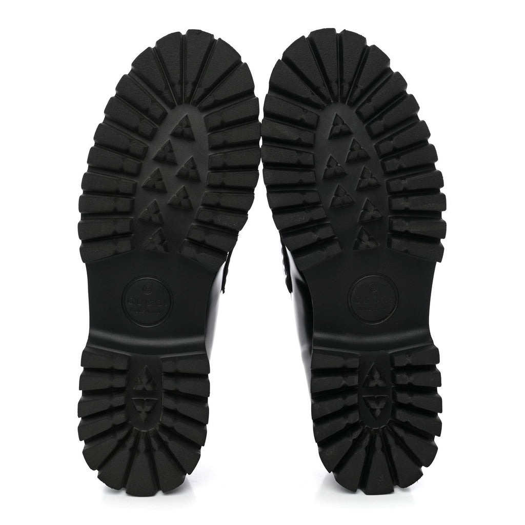 Cordovan Lux Womens Horsebit 45mm Platform Loafers 39 Black