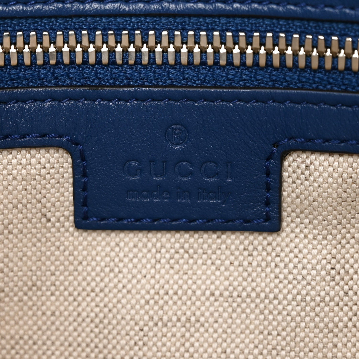 Calfskin GG Tennis Embossed Medium Wristlet Messenger Bag Intense Metal Blue