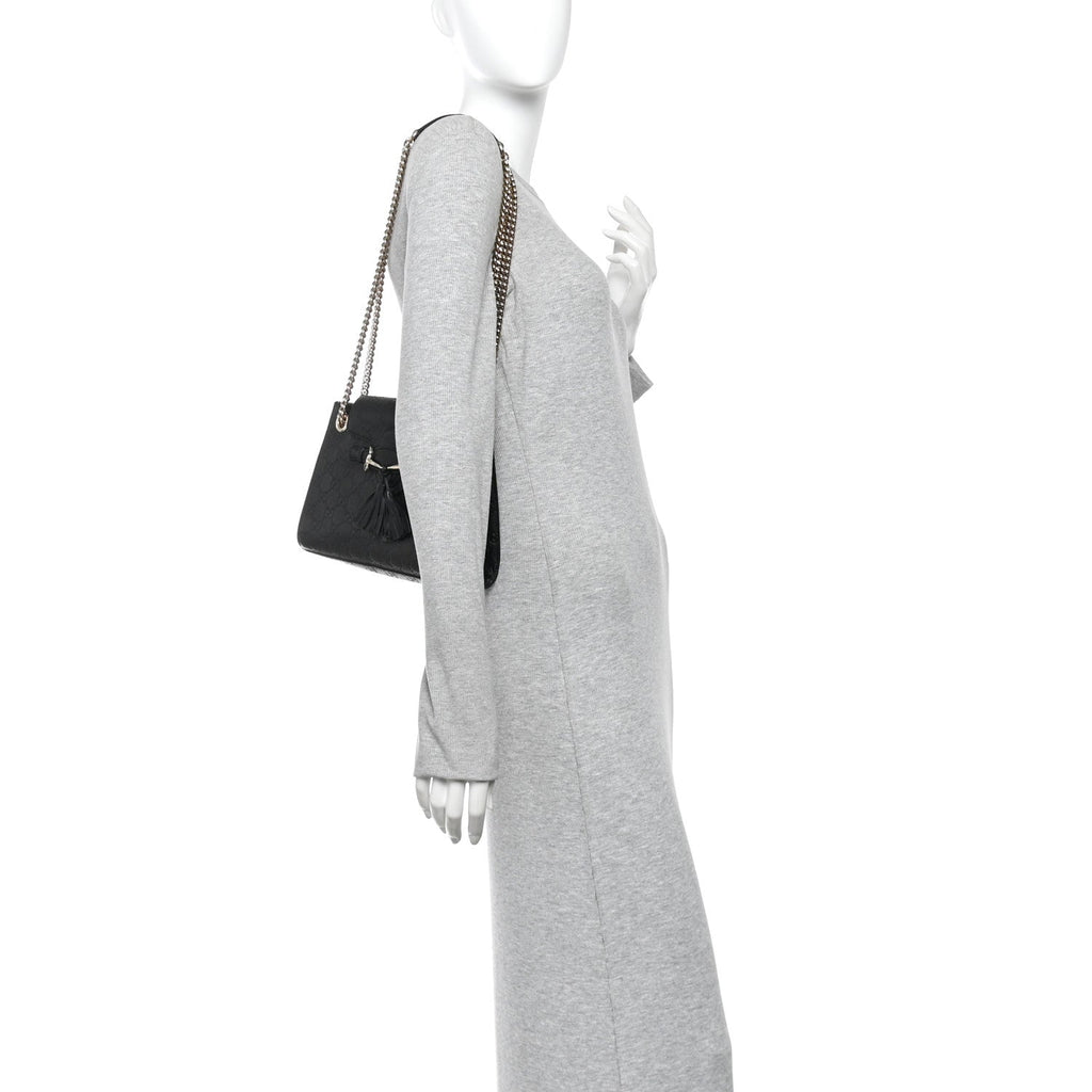 Guccissima Small Emily Shoulder Bag Black
