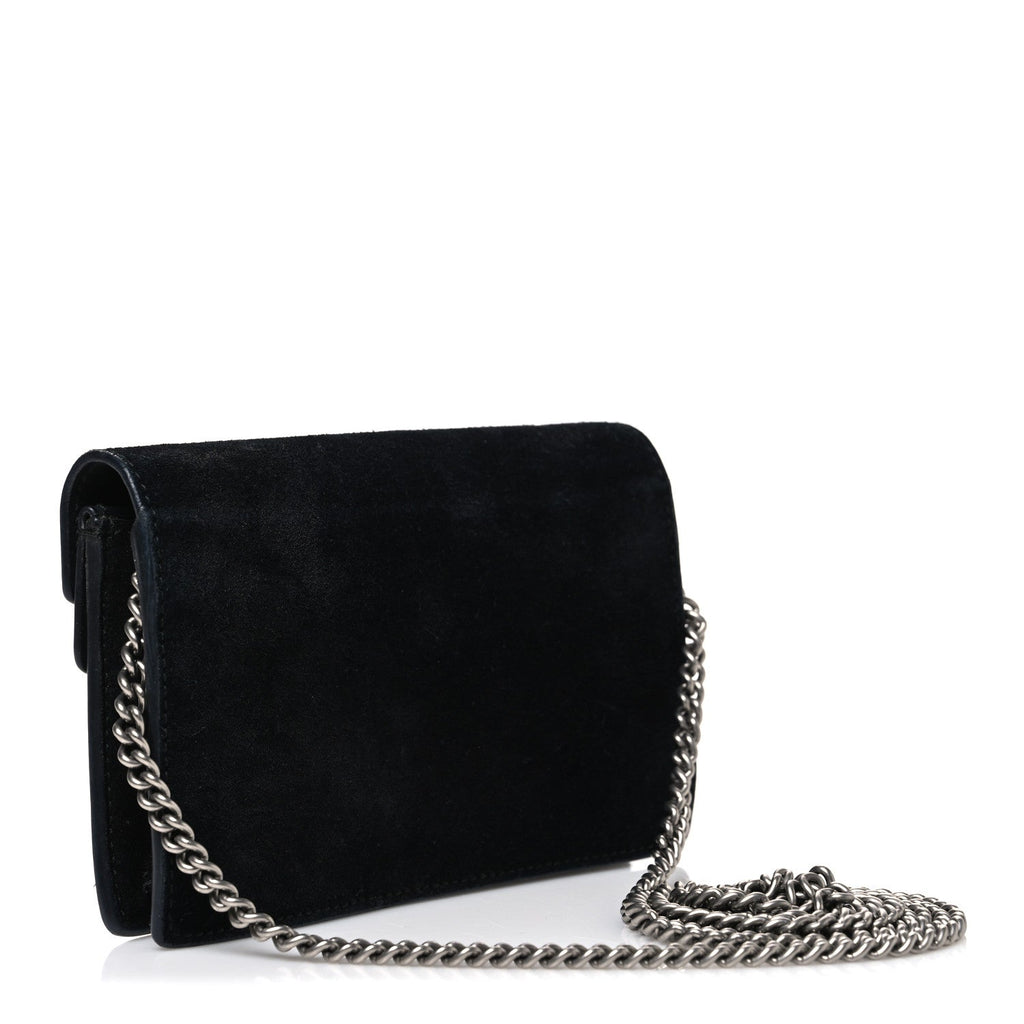 Suede Super Mini Dionysus Shoulder Bag Black