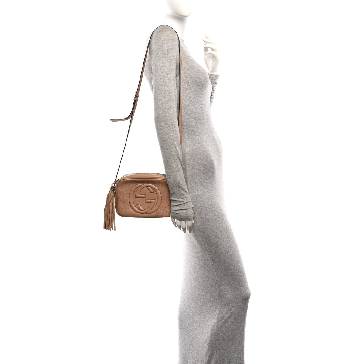 Pebbled Calfskin Small Soho Disco Bag Camelia