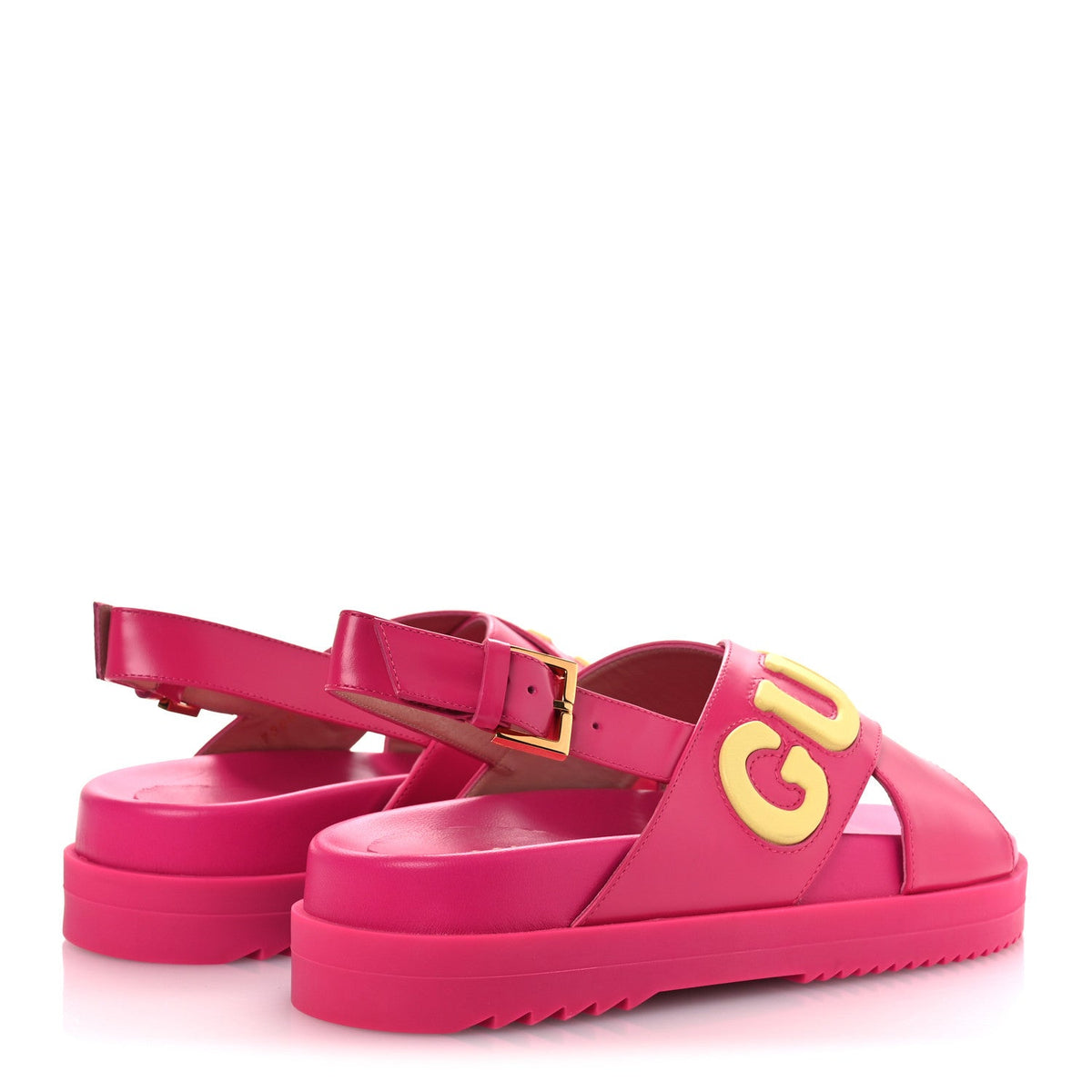 Calfskin Elizabeth Nappa Charlotte Logo Slingback Sandals 36 Fancy Fuchsia