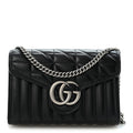 Calfskin Matelasse Aria GG Marmont Chain Wallet Black