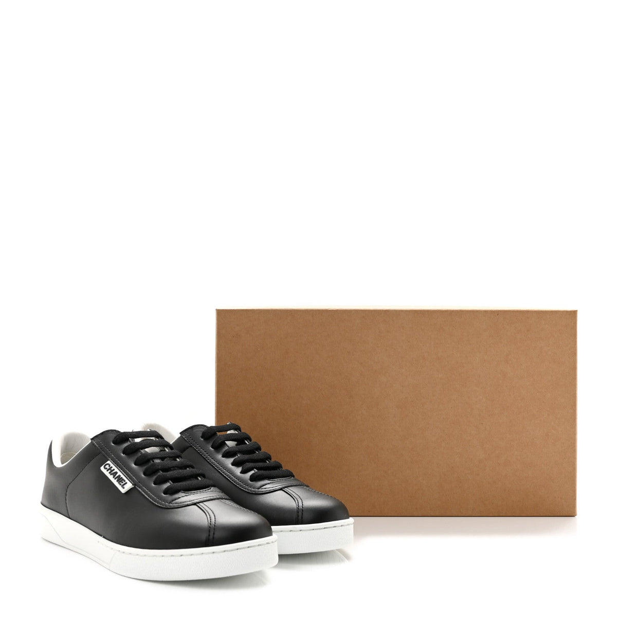 Calfskin CC Womens Sneakers 37 Black