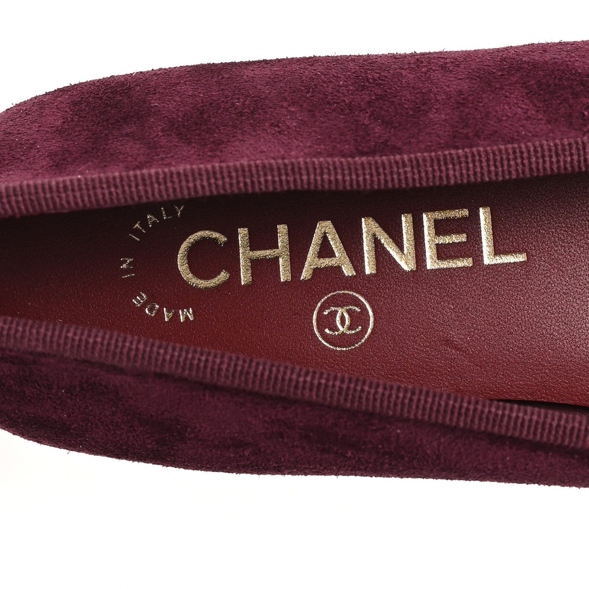 Suede Patent Cap Toe CC Ballerina Flats 38.5 Grey 37.5 Burgundy