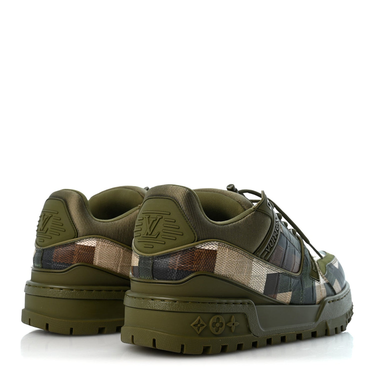 Damoflage Mens LV Trainer Maxi Sneakers 8 Green
