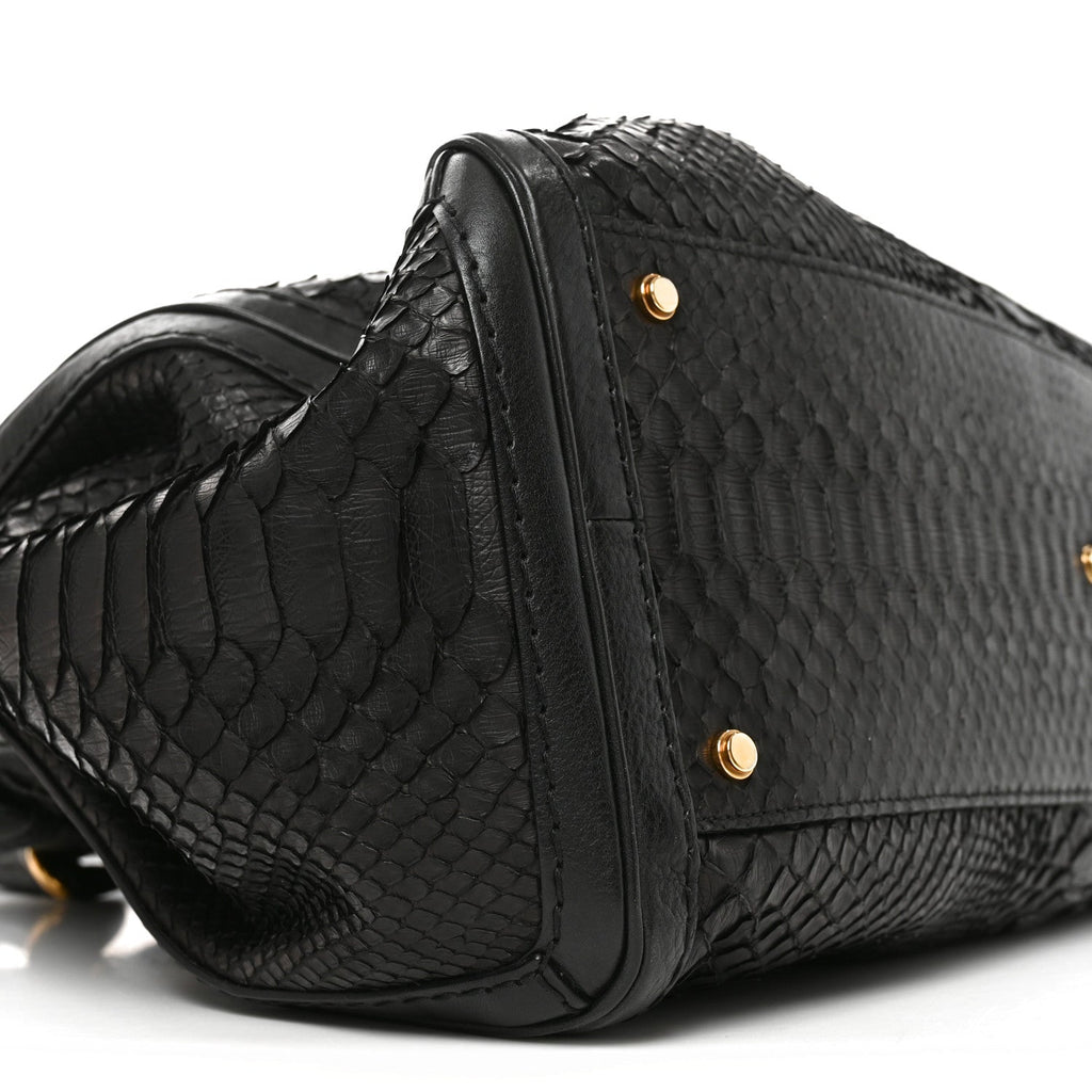 Snakeskin Large GG Running Tote Black