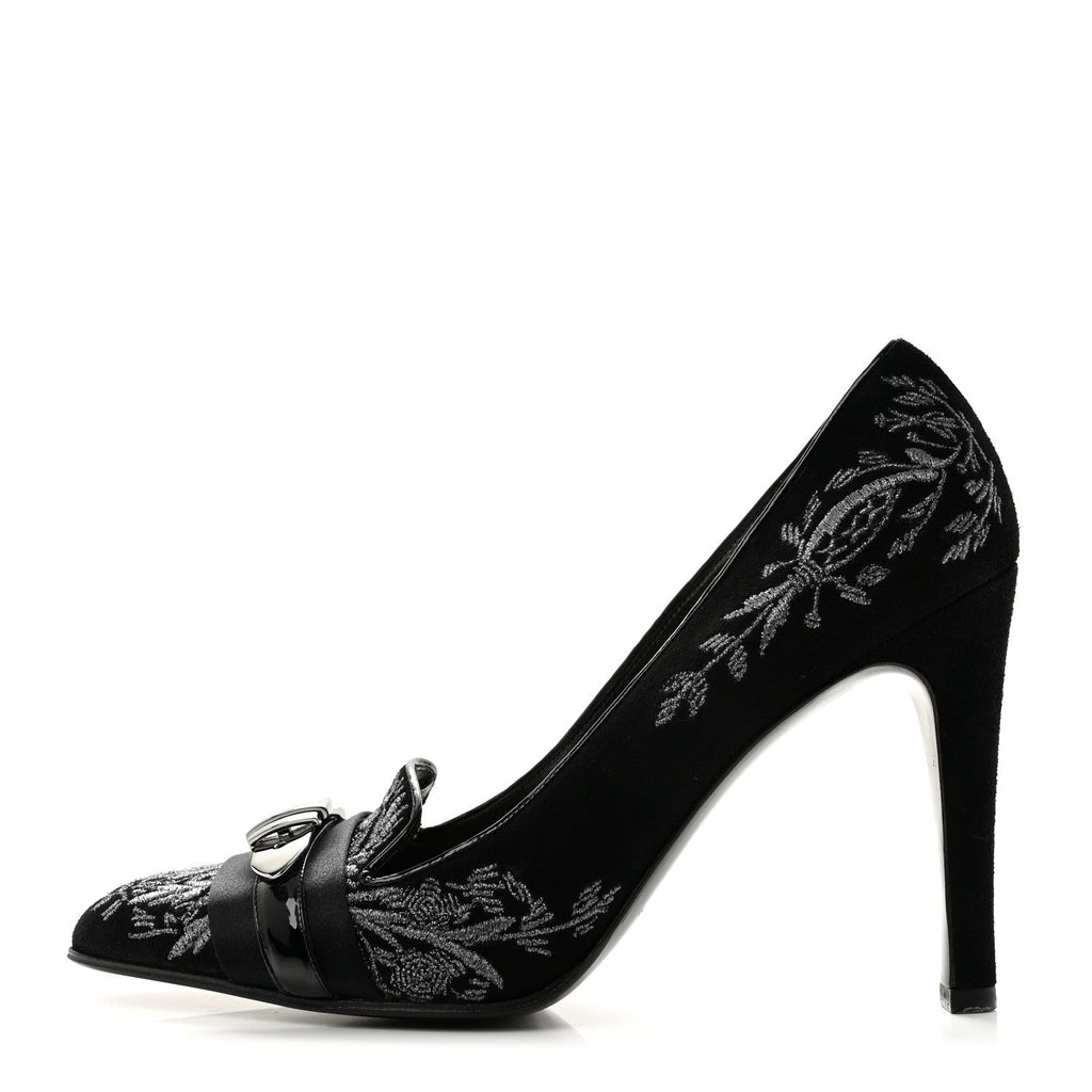 Suede Brocade Pumps 9 Black