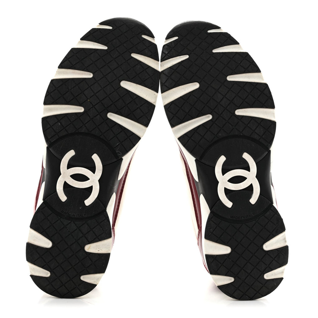 Calfskin CC Sneakers 40 Light Burgundy White Pink