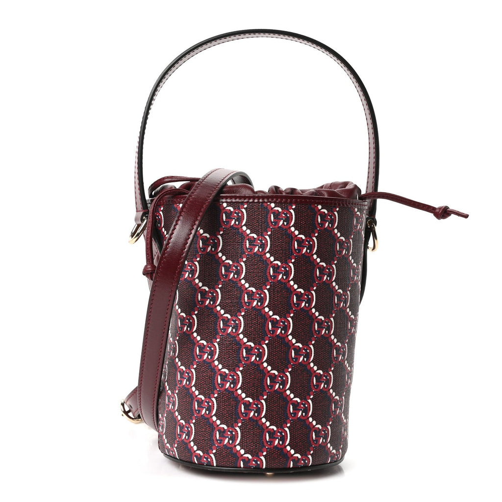 GG Shadow Monogram Mini Bucket Bag Rosso Ancora Red