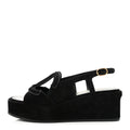Suede Calfskin Platform CC Sandals 35 Black