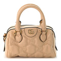 Calfskin GG Matelasse Mini Bowler Bag Naturale