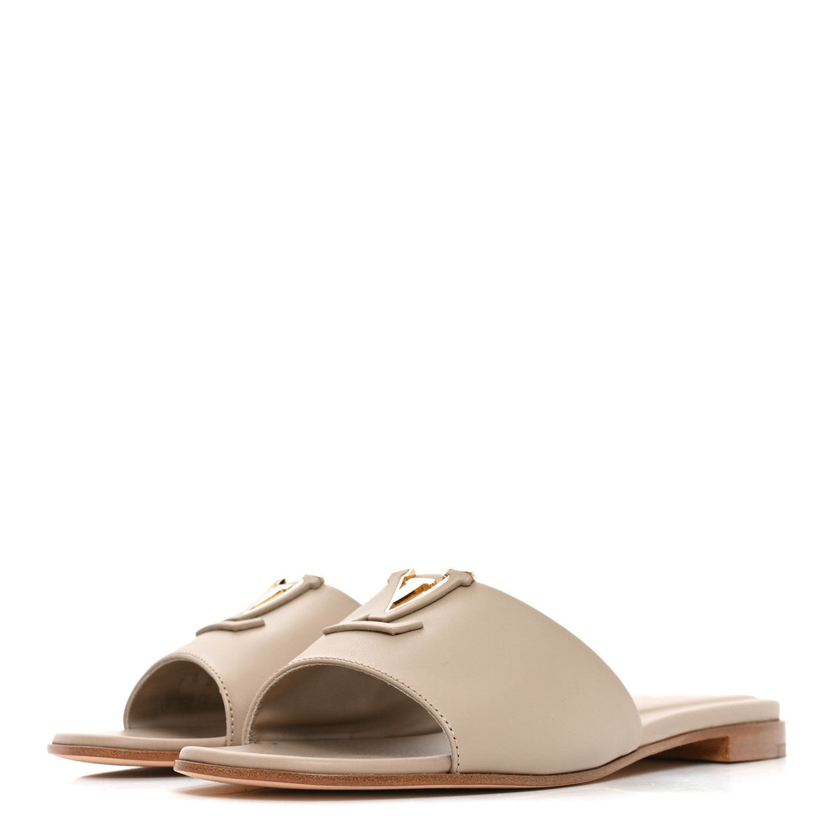 LV Mare Flat Mule Sandals 38 Pebble