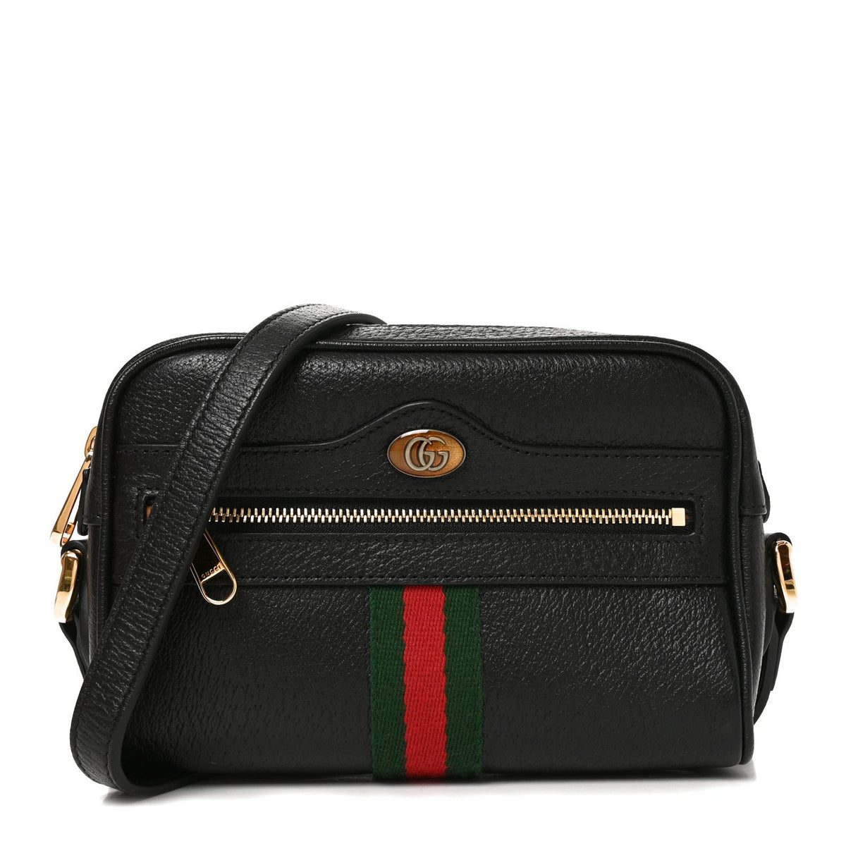 Calfskin Web Mini Ophidia Shoulder Bag Black