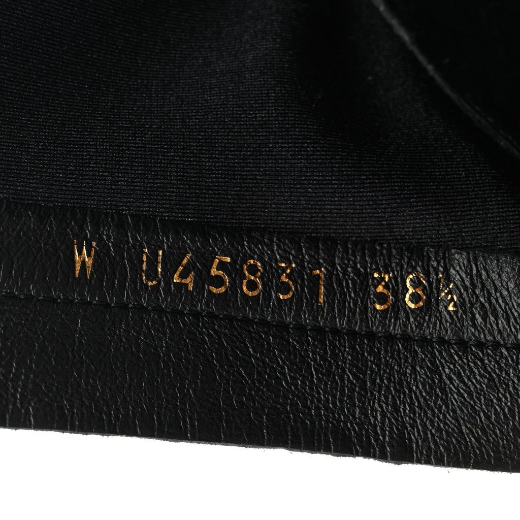 Stretch Lambskin Cap Toe CC Short Boots 38.5 Black