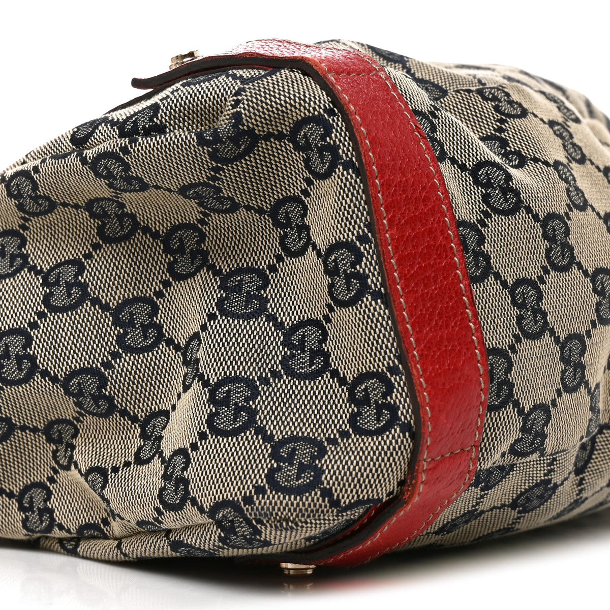 Monogram Medium Abbey Shoulder Bag Navy Red