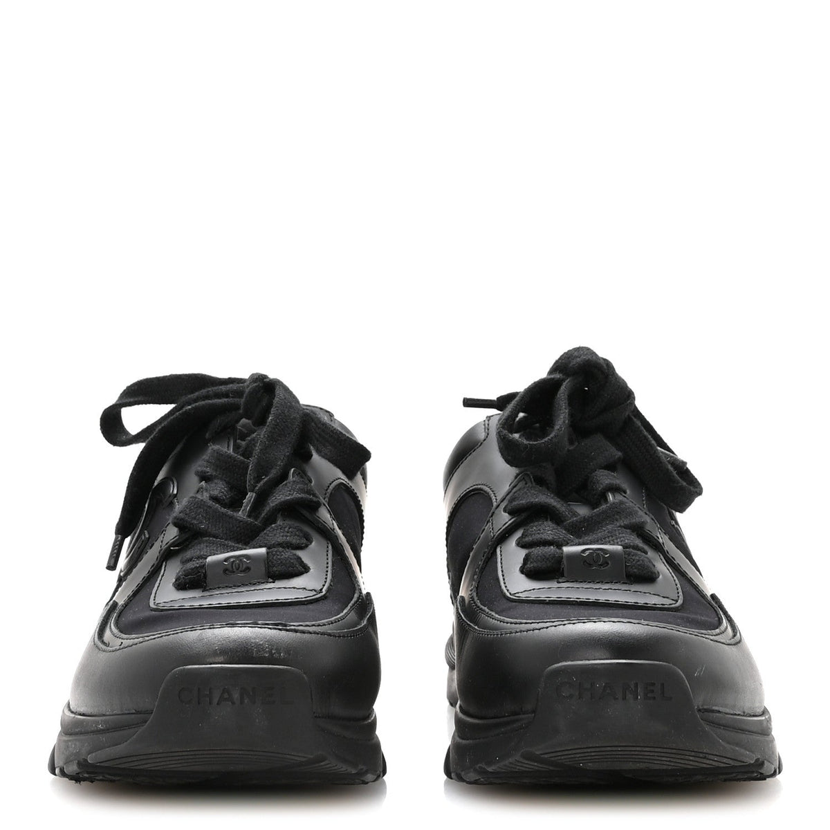 Calfskin Lambskin CC Uniform Sneakers 40 Black