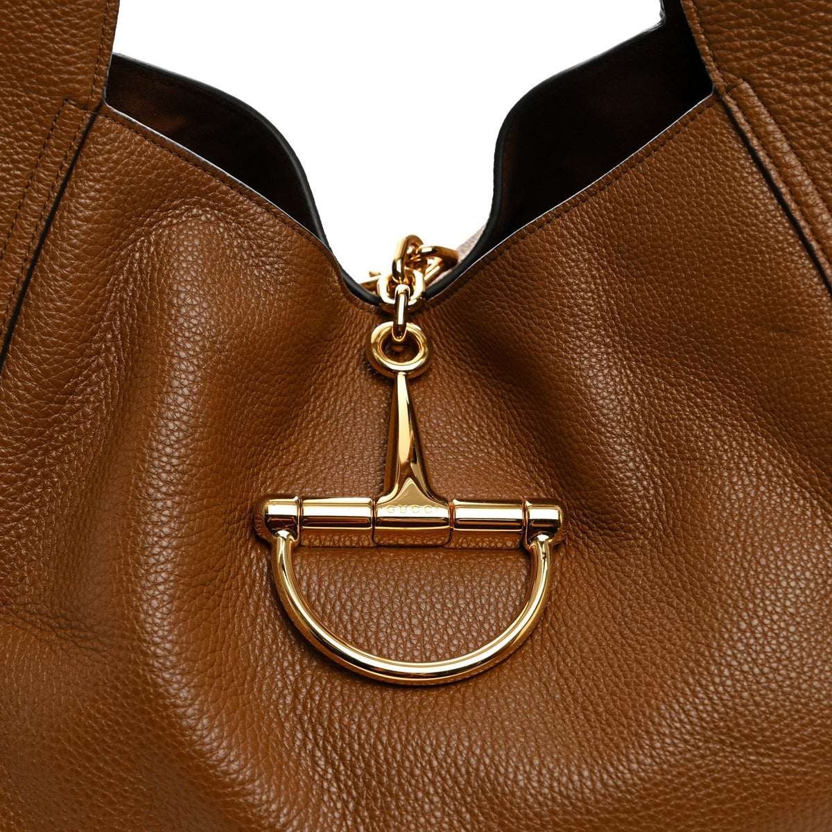 Grained Calfskin Softbit Maxi Shoulder Bag Brown