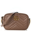 Calfskin Matelasse Mini GG Marmont Chain Shoulder Bag Porcelain Rose
